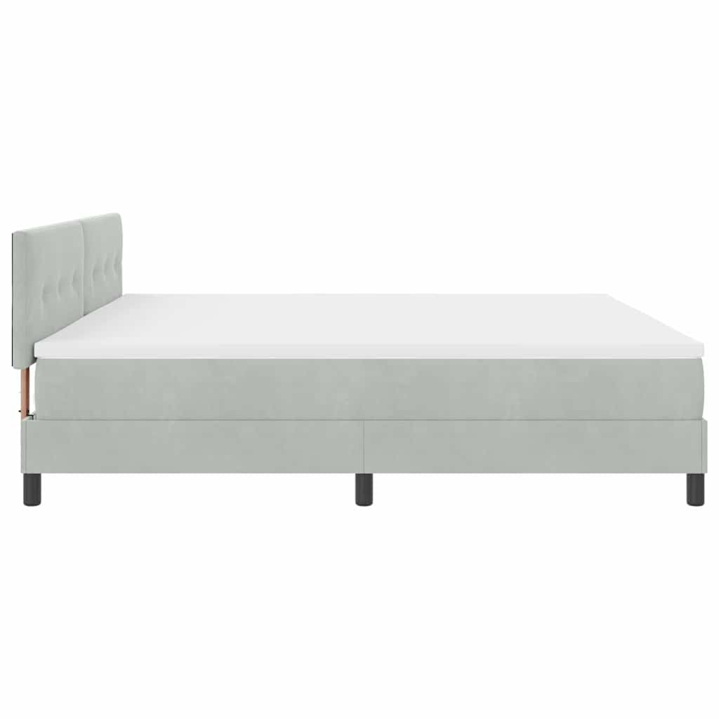 Boxspringbed met matras Lichtgrijs 200 x 200 cm Fluweel is nu te koop bij PeponiXL, paradijselijk wonen!