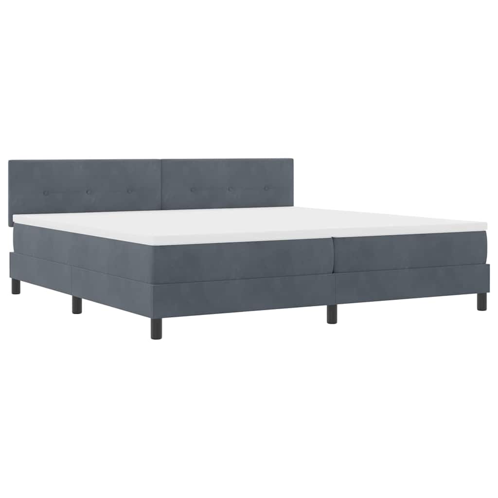 Boxspringbed met matras Donkergrijs 200 x 200 cm Fluweel is nu te koop bij PeponiXL, paradijselijk wonen!