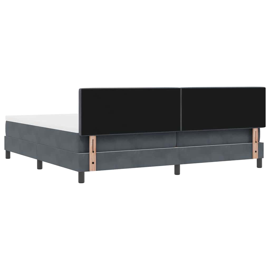 Boxspringbed met matras Donkergrijs 200 x 200 cm Fluweel is nu te koop bij PeponiXL, paradijselijk wonen!
