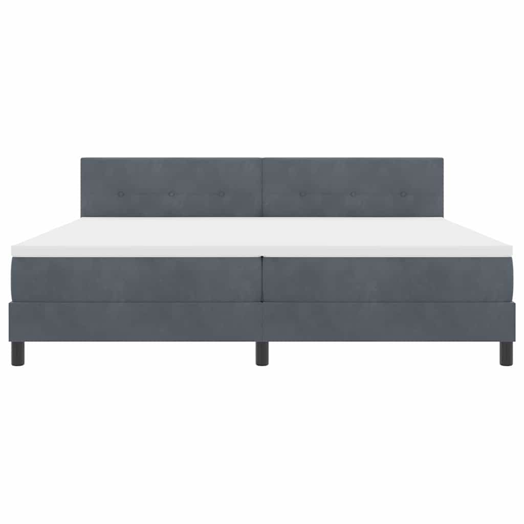 Boxspringbed met matras Donkergrijs 200 x 200 cm Fluweel is nu te koop bij PeponiXL, paradijselijk wonen!