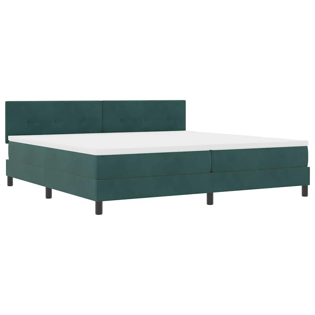 Boxspringbed met matras Donkergroen 200 x 200 cm Fluweel is nu te koop bij PeponiXL, paradijselijk wonen!