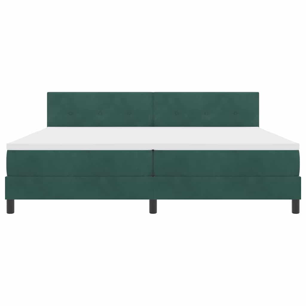 Boxspringbed met matras Donkergroen 200 x 200 cm Fluweel is nu te koop bij PeponiXL, paradijselijk wonen!
