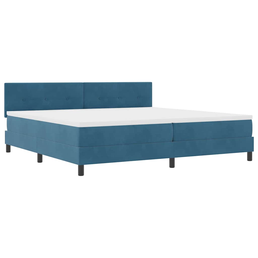 Boxspringbed met matras Donkerblauw 200 x 200 cm Fluweel is nu te koop bij PeponiXL, paradijselijk wonen!