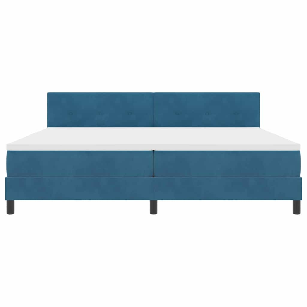 Boxspringbed met matras Donkerblauw 200 x 200 cm Fluweel is nu te koop bij PeponiXL, paradijselijk wonen!