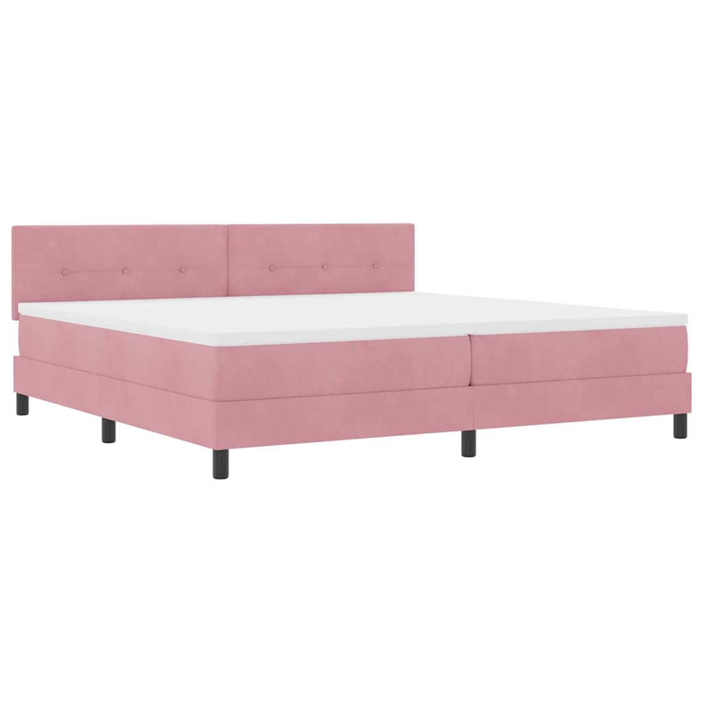 Boxspringbed met matras Roze 200 x 200 cm Fluweel is nu te koop bij PeponiXL, paradijselijk wonen!