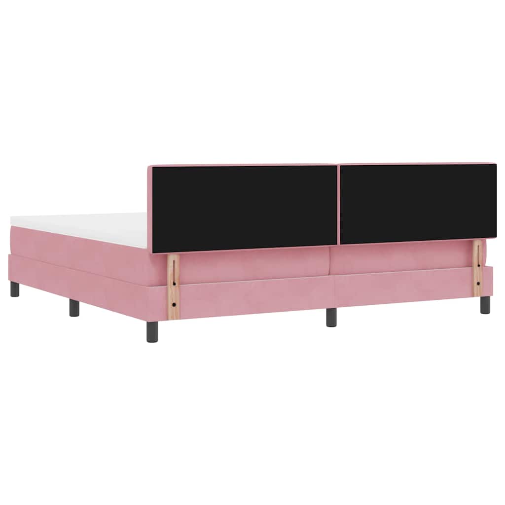 Boxspringbed met matras Roze 200 x 200 cm Fluweel is nu te koop bij PeponiXL, paradijselijk wonen!
