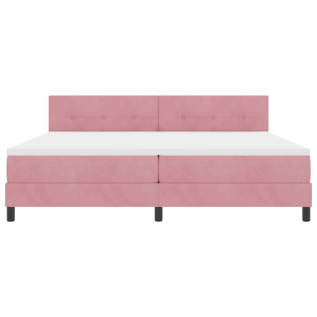 Boxspringbed met matras Roze 200 x 200 cm Fluweel is nu te koop bij PeponiXL, paradijselijk wonen!
