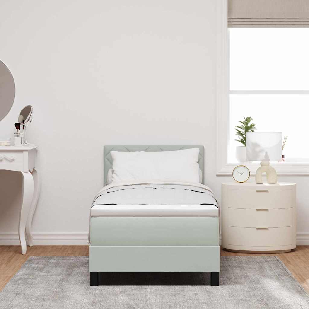 Boxspringbed met matras Lichtgrijs 80 x 200 cm Fluweel is nu te koop bij PeponiXL, paradijselijk wonen!