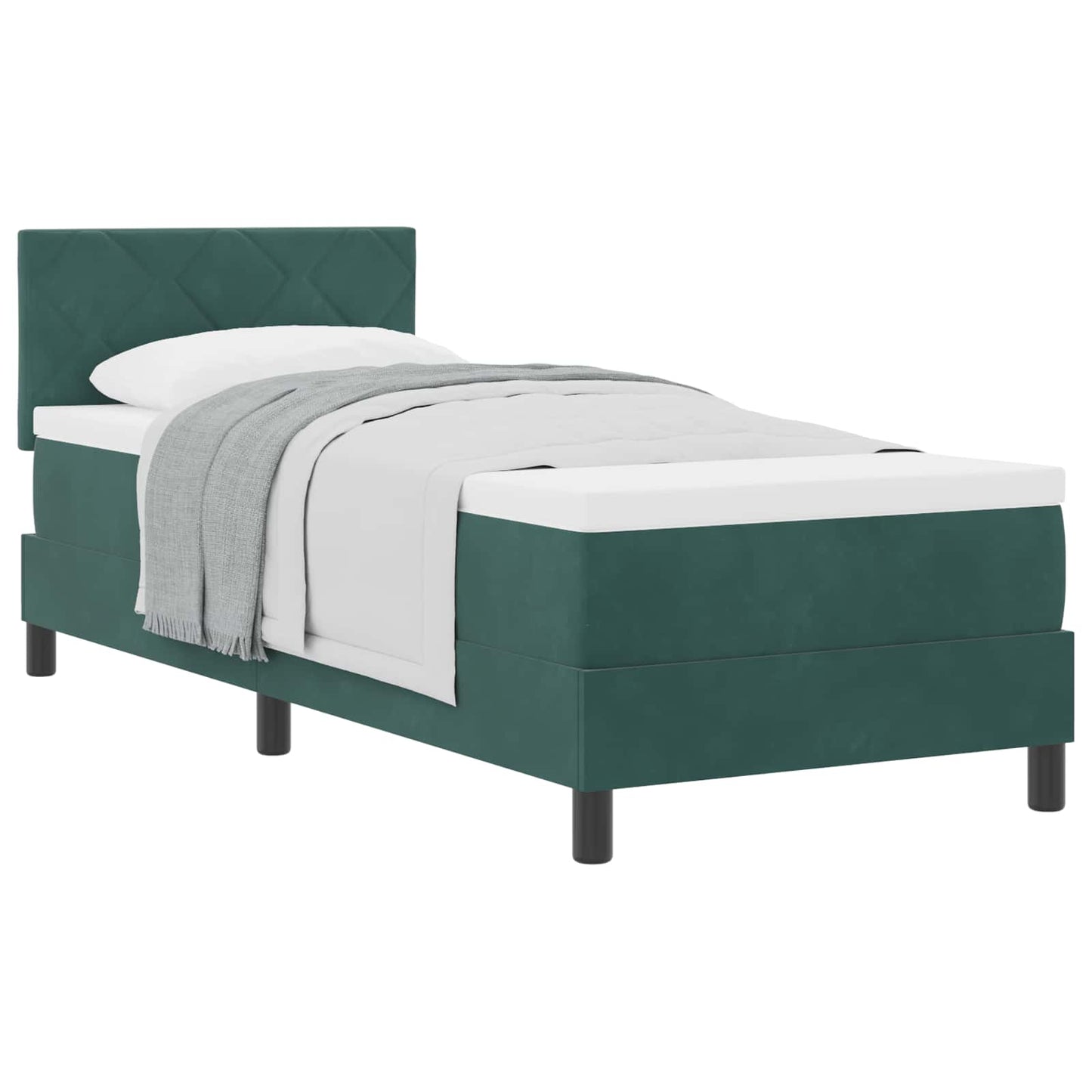 Boxspringbed met matras Donkergroen 80 x 200 cm Fluweel is nu te koop bij PeponiXL, paradijselijk wonen!