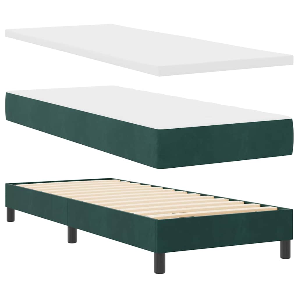 Boxspringbed met matras Donkergroen 80 x 200 cm Fluweel is nu te koop bij PeponiXL, paradijselijk wonen!