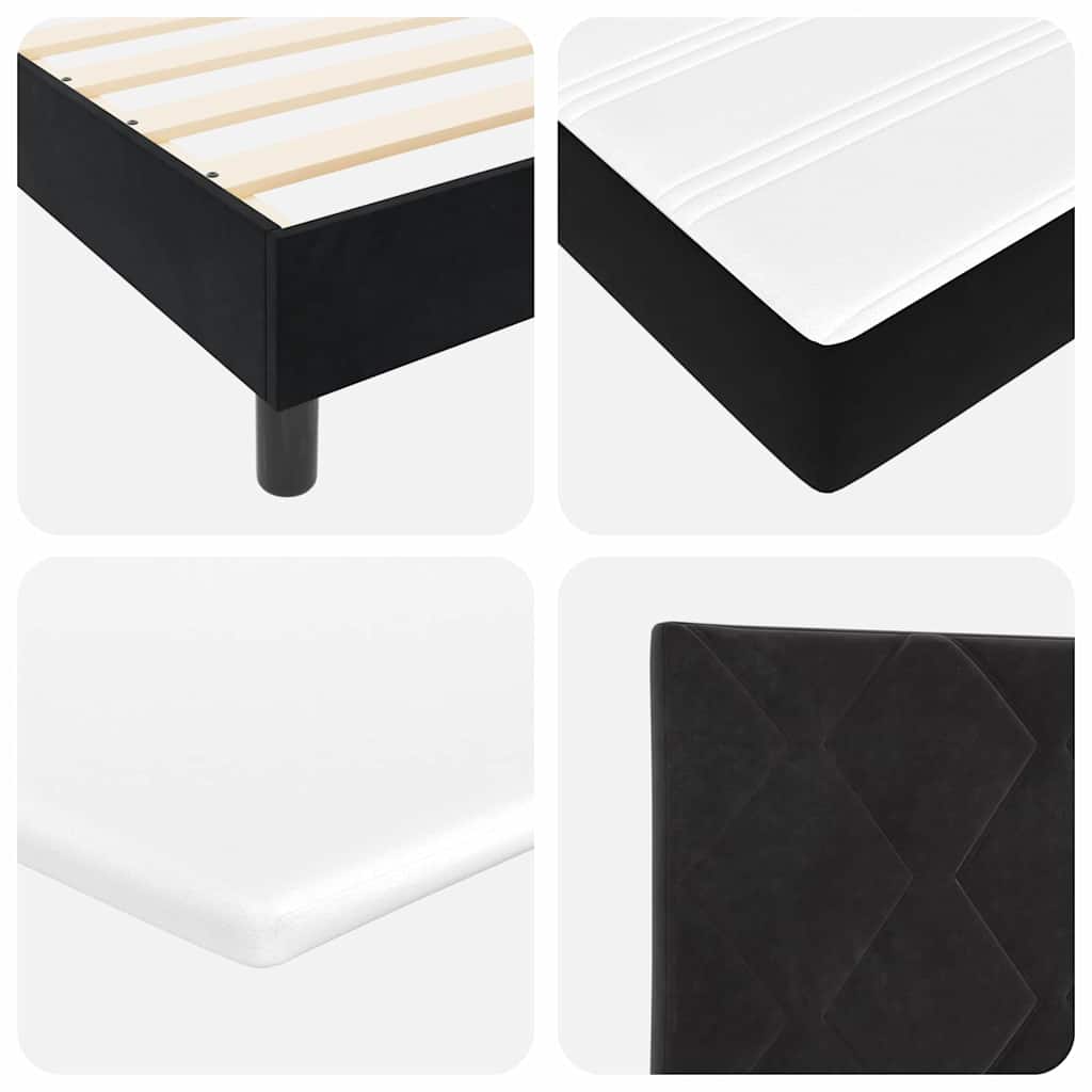 Boxspringbed met matras Zwart 90 x 190 cm Fluweel is nu te koop bij PeponiXL, paradijselijk wonen!