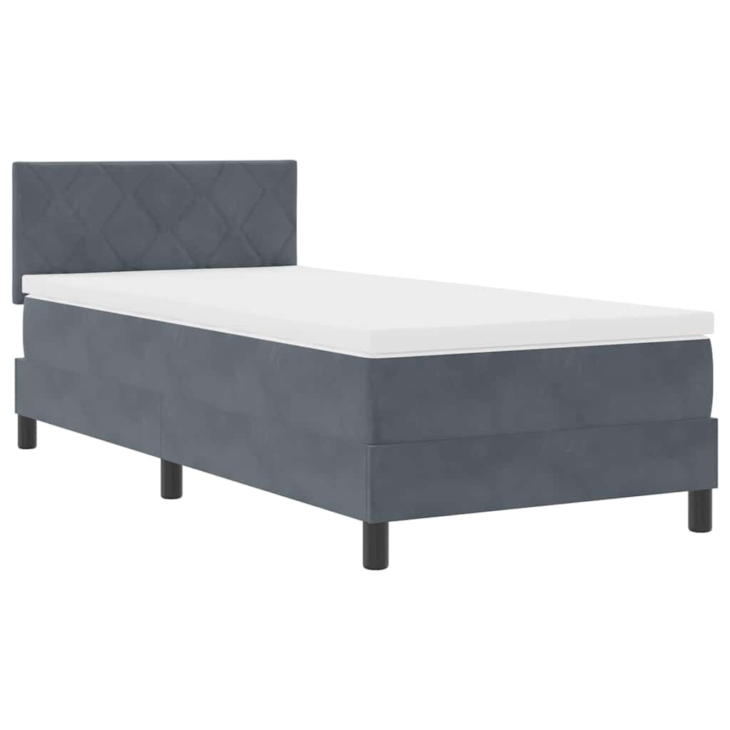 Boxspringbed met matras Donkergrijs 90 x 200 cm Fluweel is nu te koop bij PeponiXL, paradijselijk wonen!