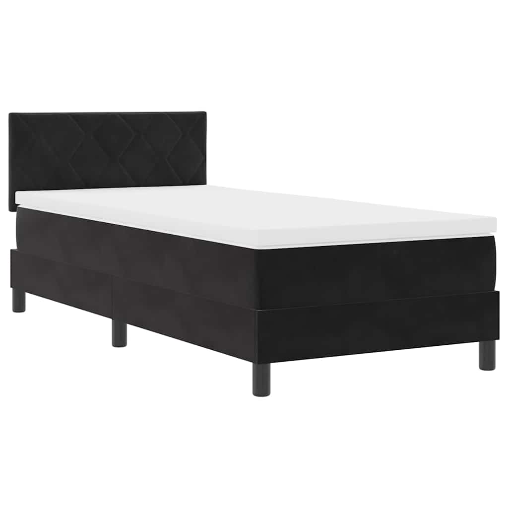 Boxspringbed met matras Zwart 90 x 200 cm Fluweel is nu te koop bij PeponiXL, paradijselijk wonen!
