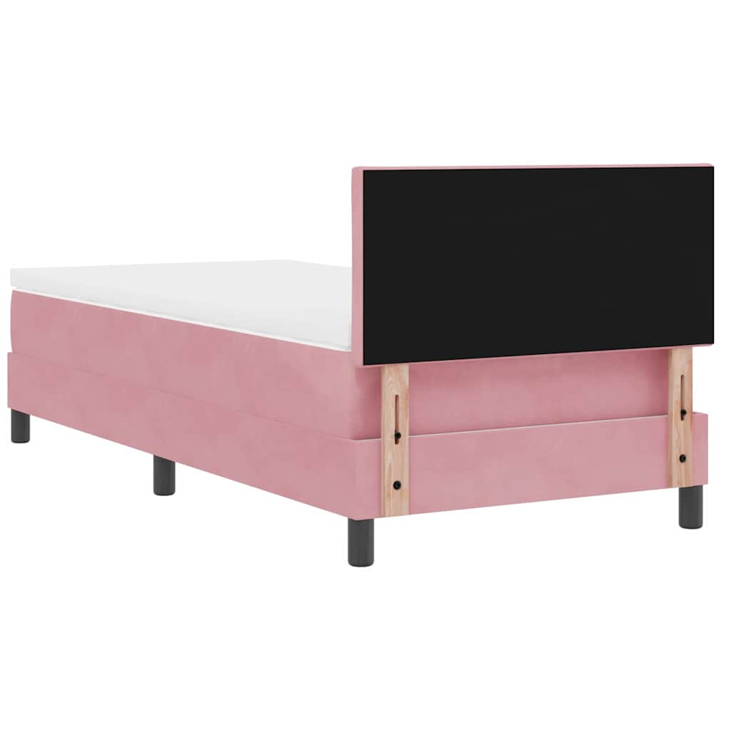 Boxspringbed met hoofdeinde Roze 100 x 200 cm Fluweel is nu te koop bij PeponiXL, paradijselijk wonen!