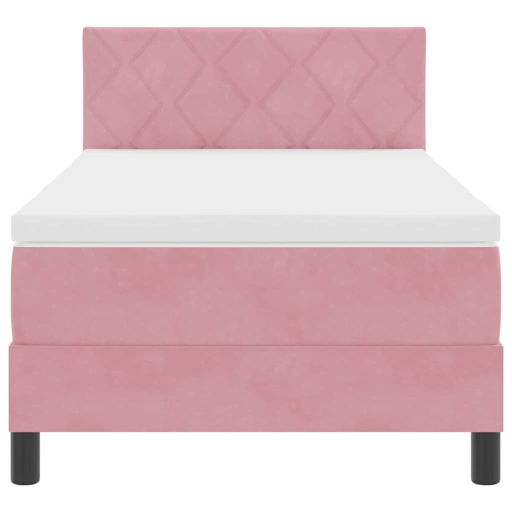 Boxspringbed met hoofdeinde Roze 100 x 200 cm Fluweel is nu te koop bij PeponiXL, paradijselijk wonen!