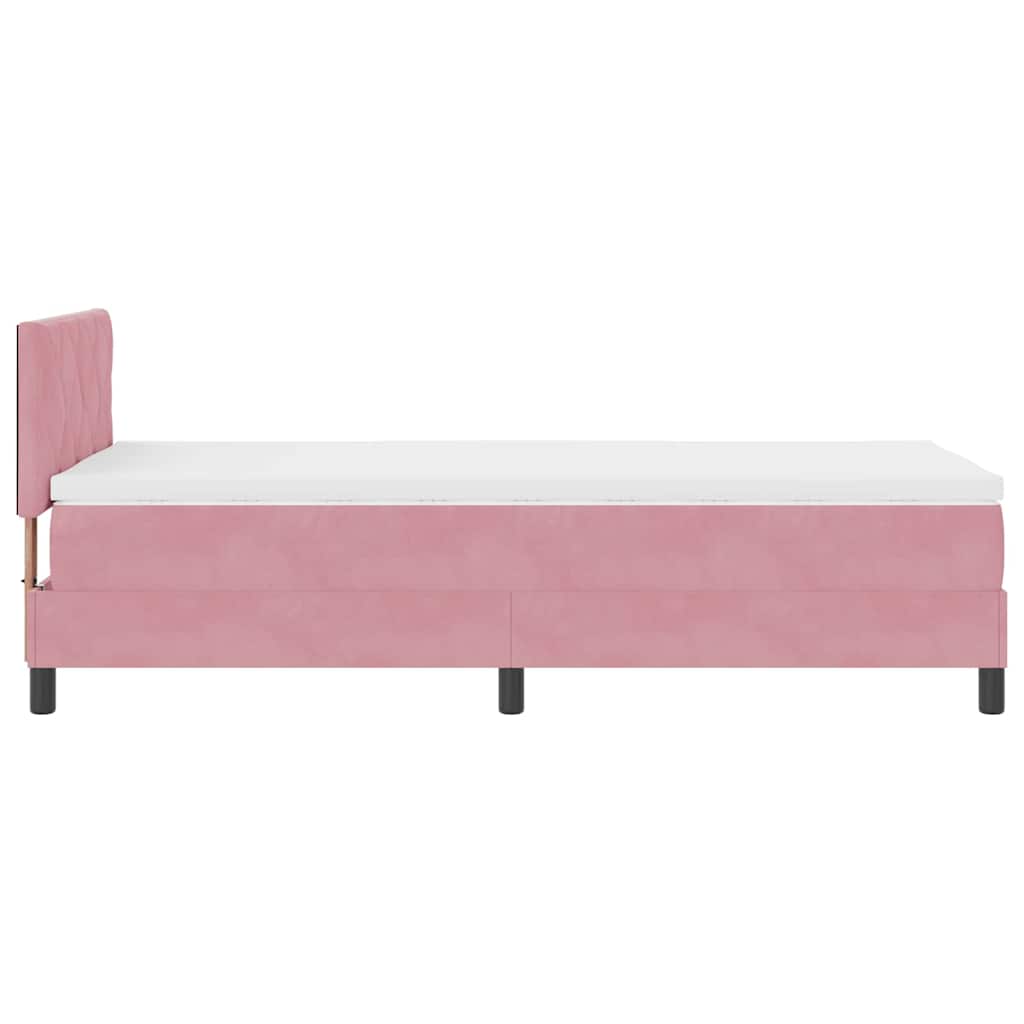 Boxspringbed met hoofdeinde Roze 100 x 200 cm Fluweel is nu te koop bij PeponiXL, paradijselijk wonen!