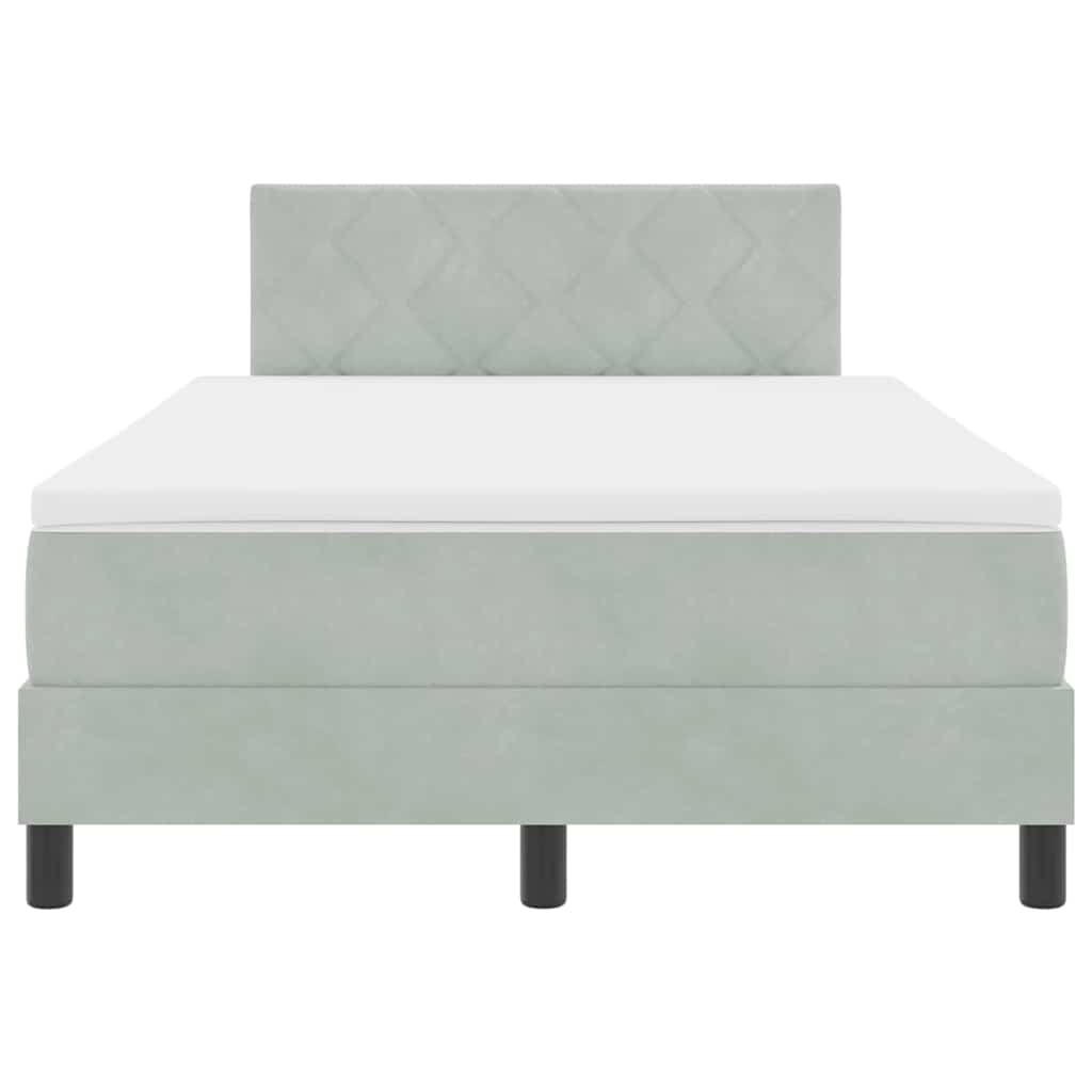 Boxspringbed met matras Lichtgrijs 120 x 190 cm Fluweel is nu te koop bij PeponiXL, paradijselijk wonen!