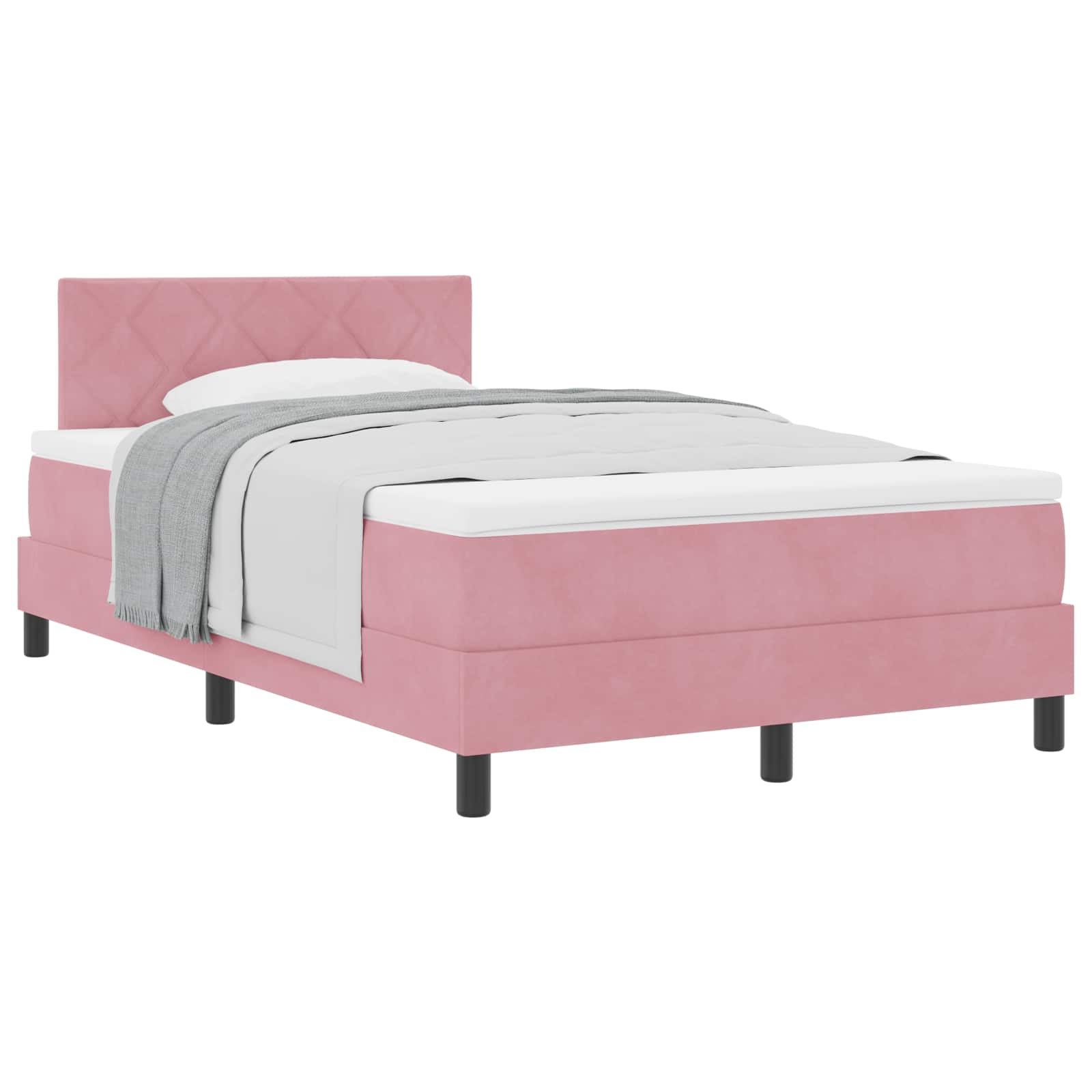 Boxspringbed met matras Roze 120 x 190 cm Fluweel is nu te koop bij PeponiXL, paradijselijk wonen!