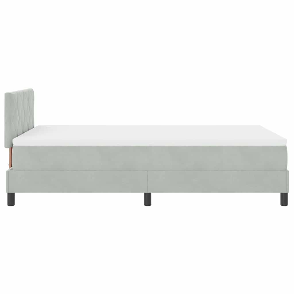 Boxspringbed met matras Lichtgrijs 120 x 200 cm Fluweel is nu te koop bij PeponiXL, paradijselijk wonen!
