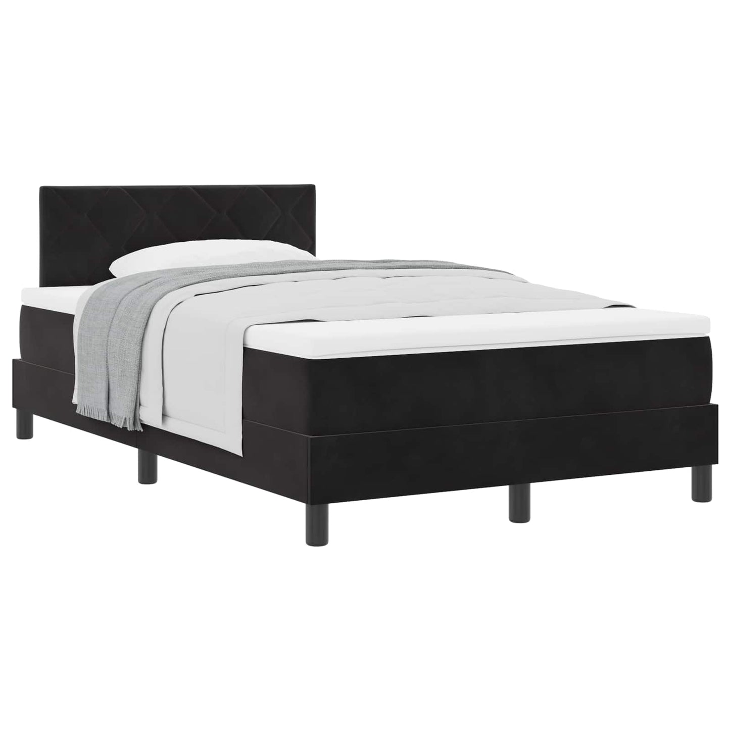 Boxspringbed met matras Zwart 120 x 200 cm Fluweel is nu te koop bij PeponiXL, paradijselijk wonen!