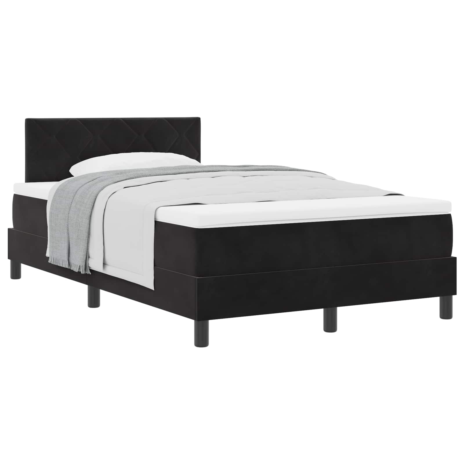Boxspringbed met matras Zwart 120 x 200 cm Fluweel is nu te koop bij PeponiXL, paradijselijk wonen!