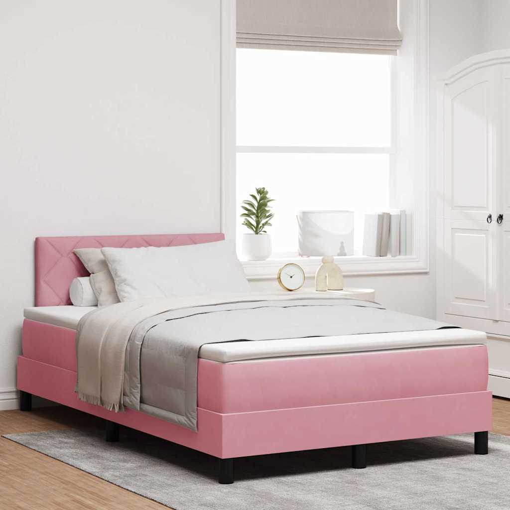 Boxspringbed met matras Roze 120 x 200 cm Fluweel is nu te koop bij PeponiXL, paradijselijk wonen!