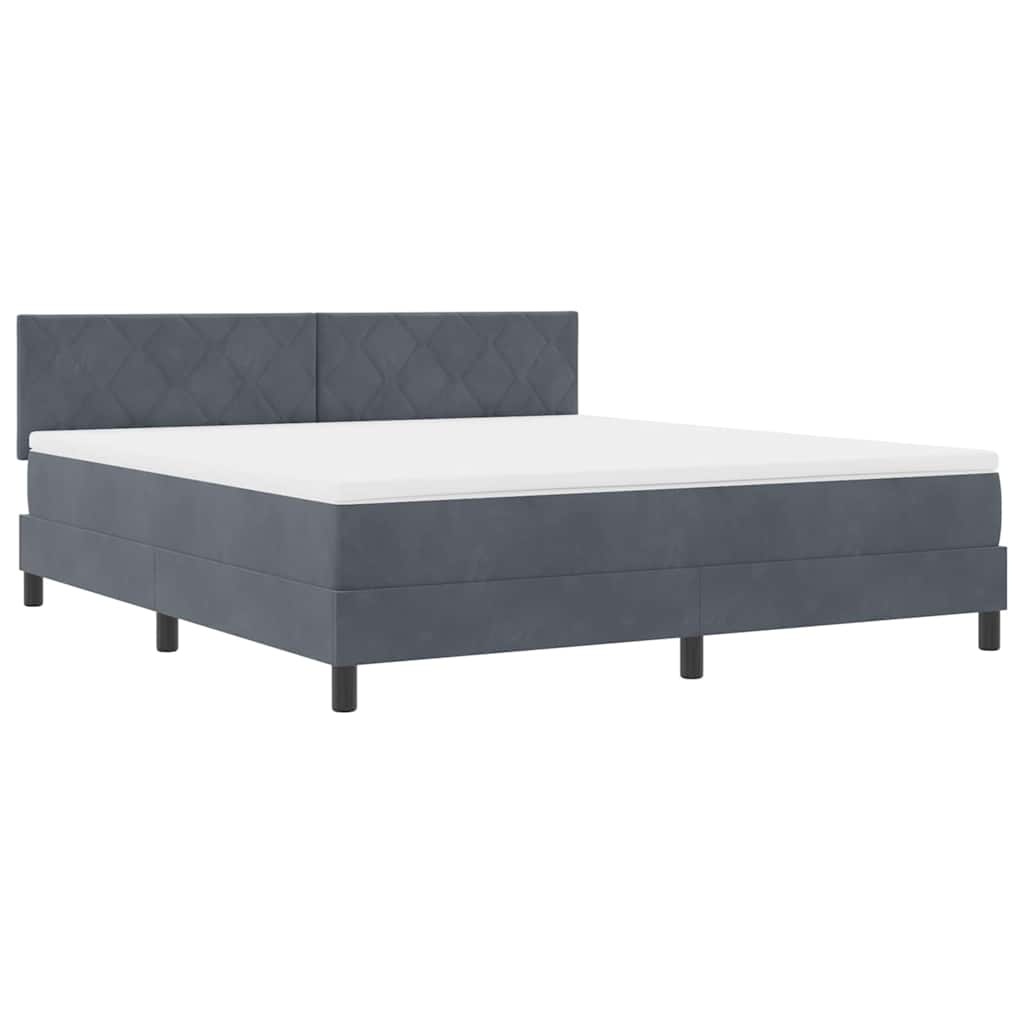Boxspringbed met matras Donkergrijs 180 x 200 cm Fluweel is nu te koop bij PeponiXL, paradijselijk wonen!