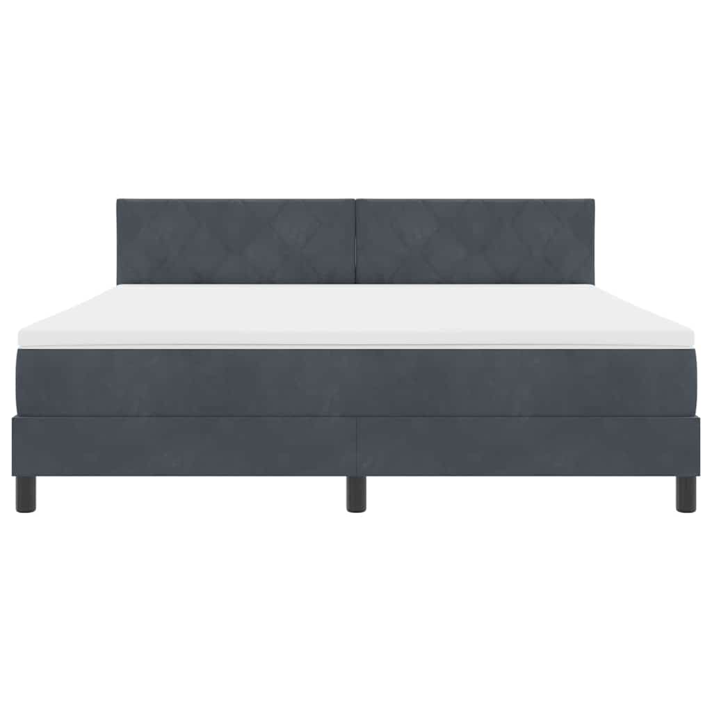Boxspringbed met matras Donkergrijs 180 x 200 cm Fluweel is nu te koop bij PeponiXL, paradijselijk wonen!