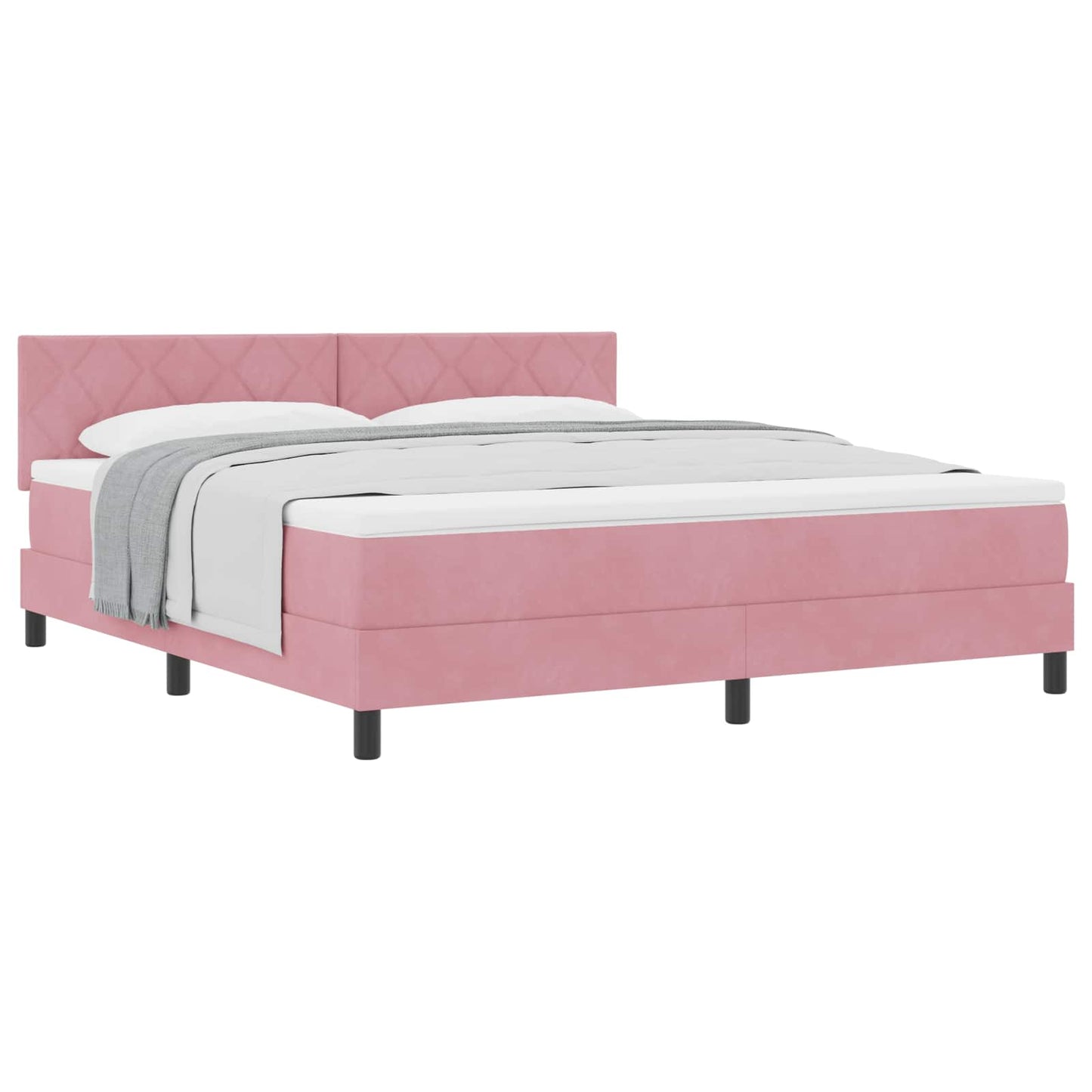 Boxspringbed met matras Roze 180 x 200 cm Fluweel is nu te koop bij PeponiXL, paradijselijk wonen!