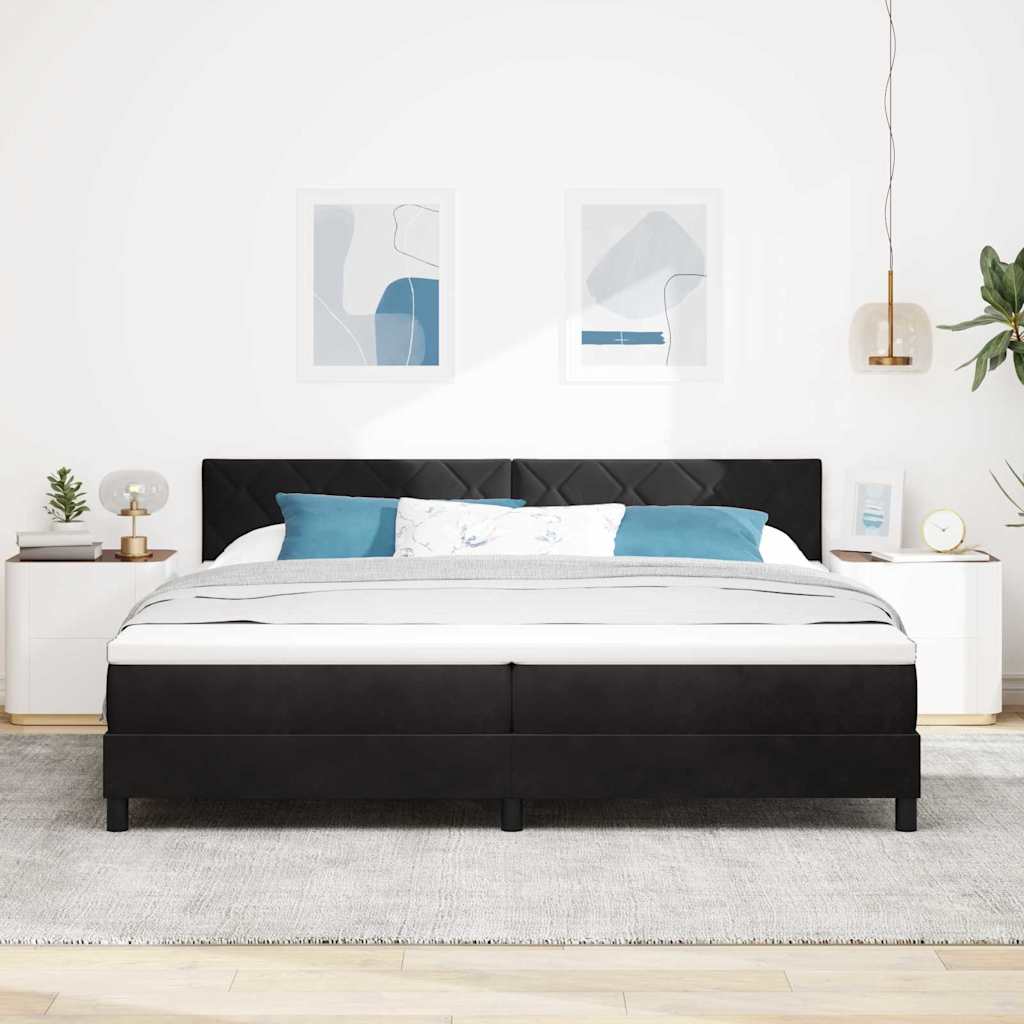Boxspringbed met hoofdeinde Zwart 200 x 200 cm Fluweel is nu te koop bij PeponiXL, paradijselijk wonen!
