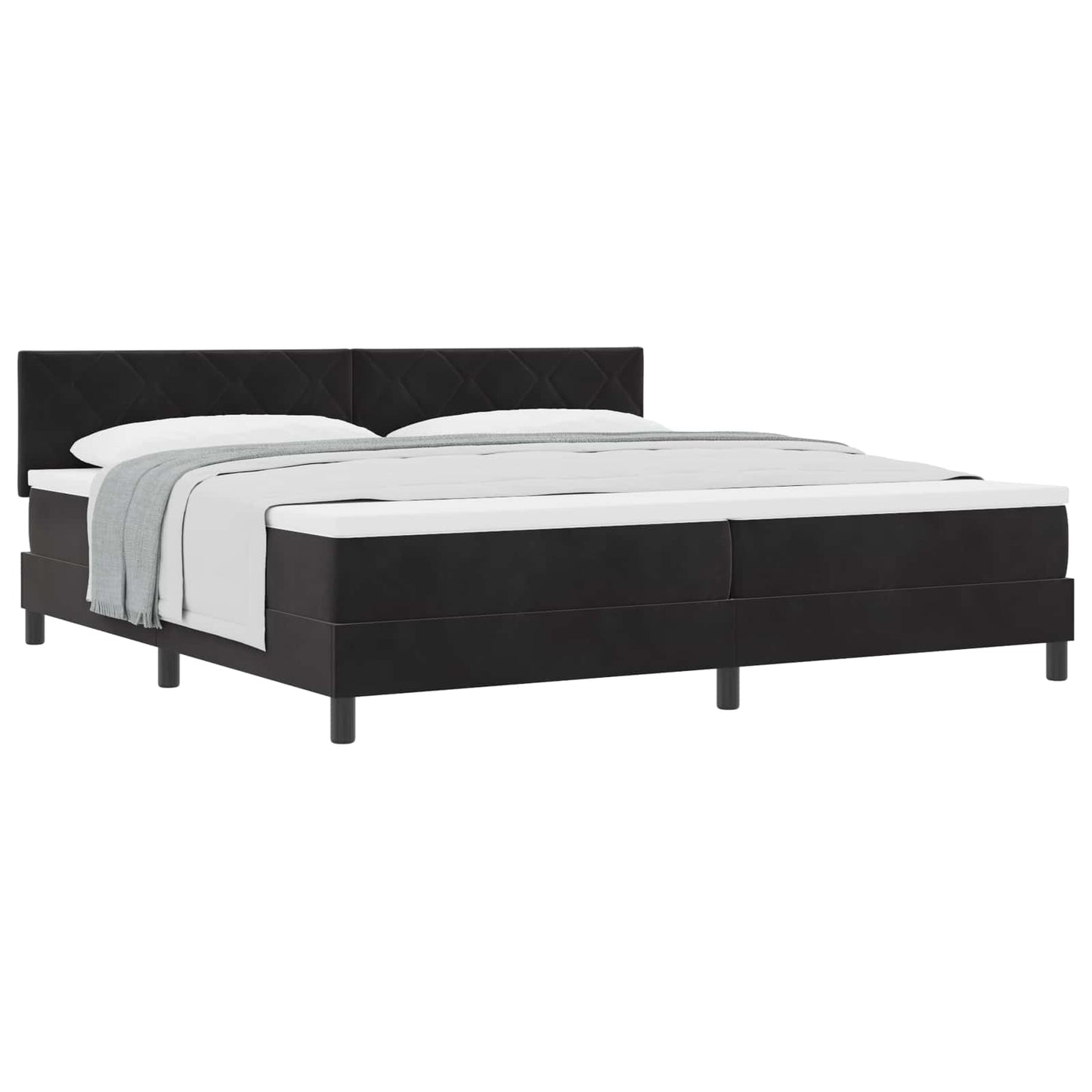 Boxspringbed met hoofdeinde Zwart 200 x 200 cm Fluweel is nu te koop bij PeponiXL, paradijselijk wonen!