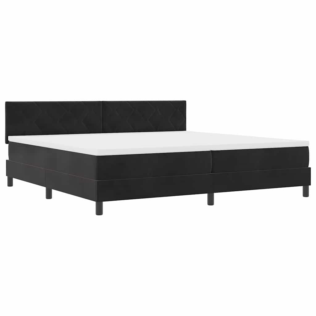 Boxspringbed met hoofdeinde Zwart 200 x 200 cm Fluweel is nu te koop bij PeponiXL, paradijselijk wonen!