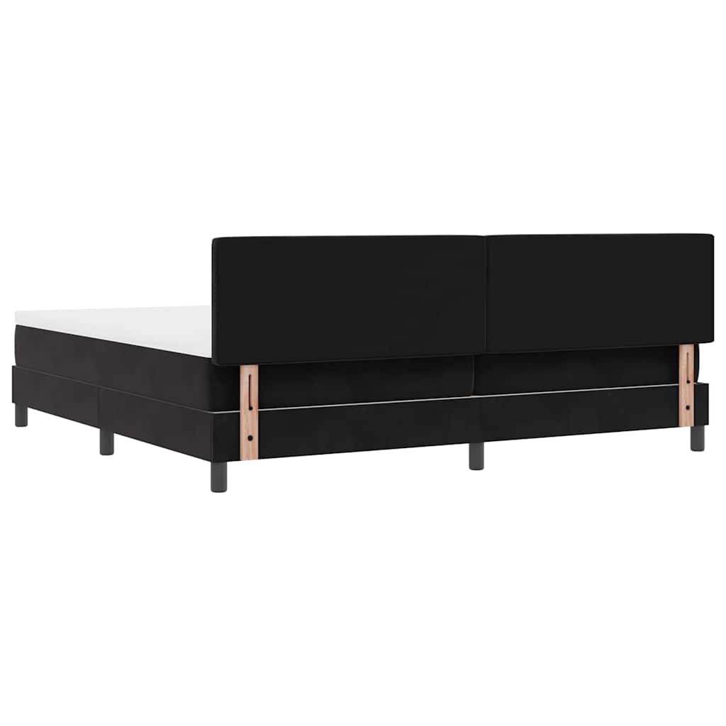 Boxspringbed met hoofdeinde Zwart 200 x 200 cm Fluweel is nu te koop bij PeponiXL, paradijselijk wonen!
