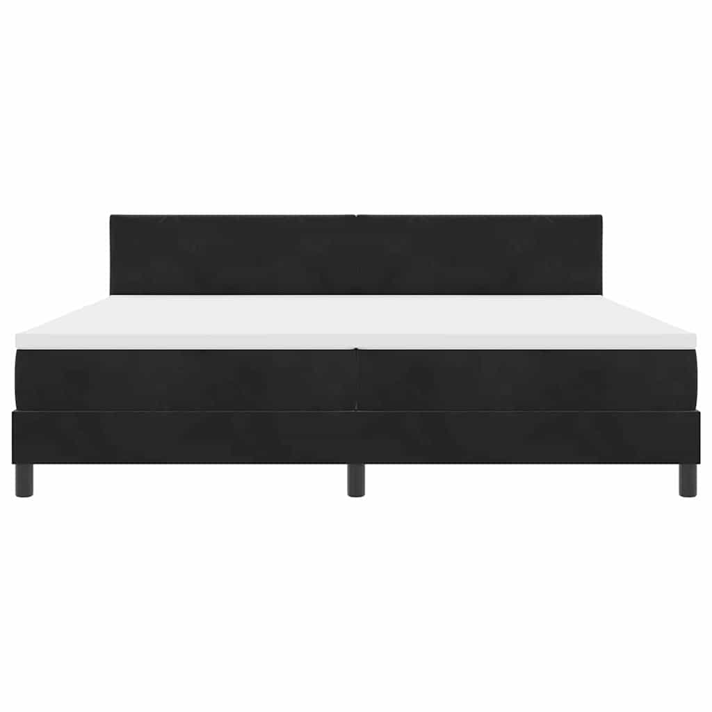 Boxspringbed met hoofdeinde Zwart 200 x 200 cm Fluweel is nu te koop bij PeponiXL, paradijselijk wonen!