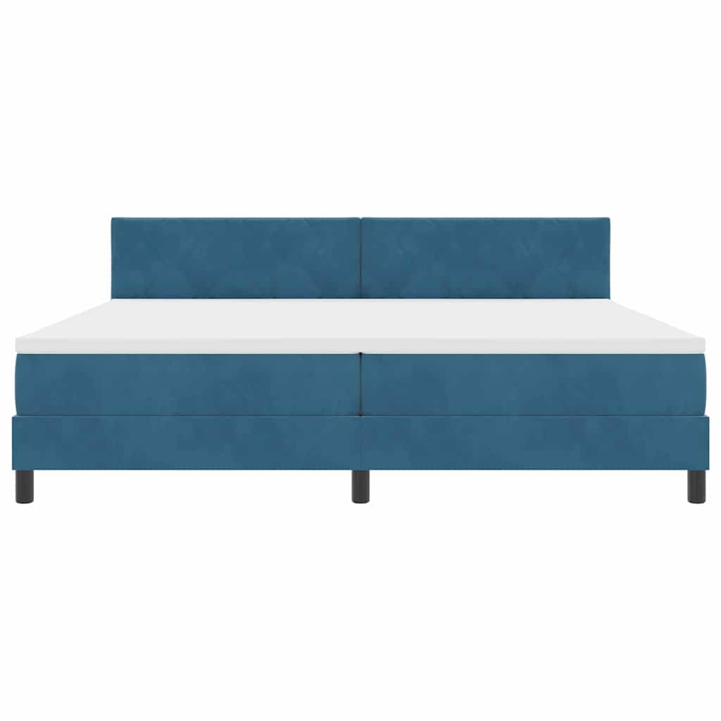 Boxspringbed met matras Donkerblauw 200 x 200 cm Fluweel is nu te koop bij PeponiXL, paradijselijk wonen!