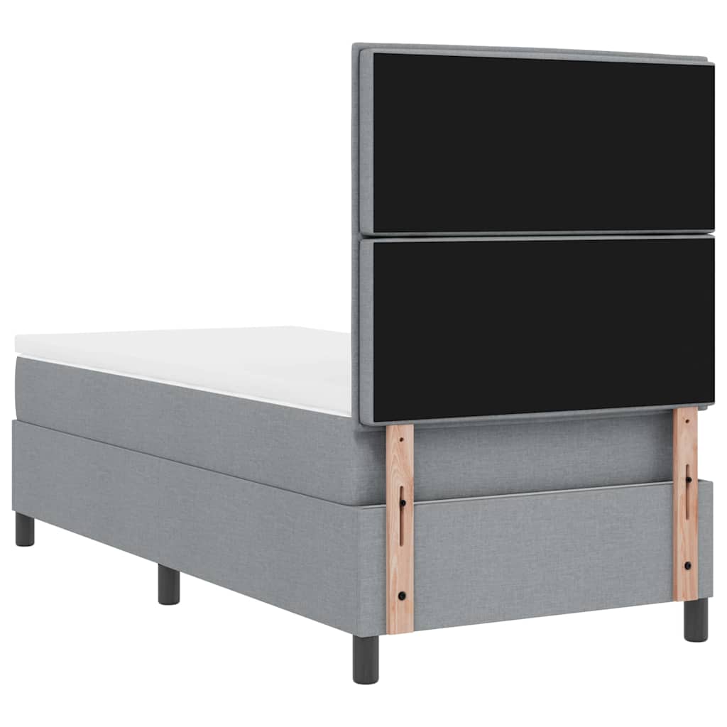 Boxspringbed met matras Lichtgrijs 90 x 190 cm Stof is nu te koop bij PeponiXL, paradijselijk wonen!