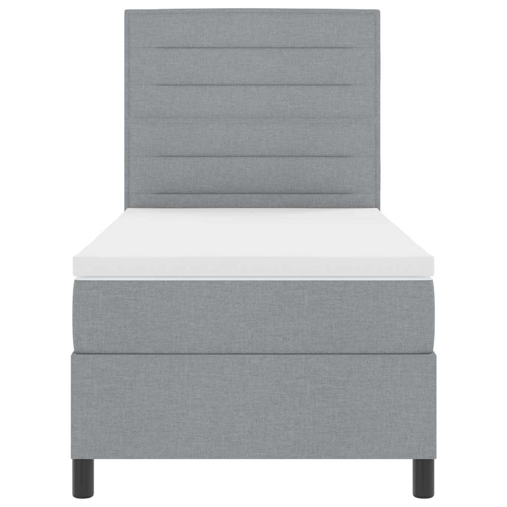 Boxspringbed met matras Lichtgrijs 90 x 190 cm Stof is nu te koop bij PeponiXL, paradijselijk wonen!