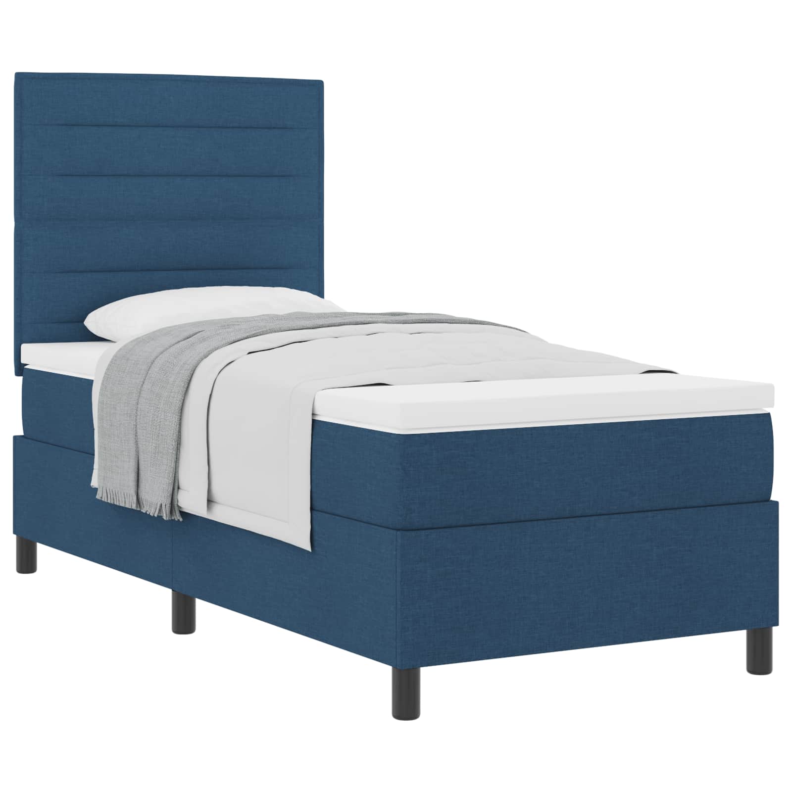 Boxspringbed met matras met hoofdeinde Blauw 90 x 190 cm Stof is nu te koop bij PeponiXL, paradijselijk wonen!