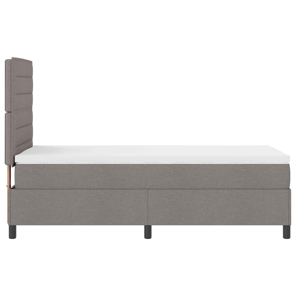 Boxspringbed met matras met hoofdeinde Taupe 100 x 200 cm Stof is nu te koop bij PeponiXL, paradijselijk wonen!