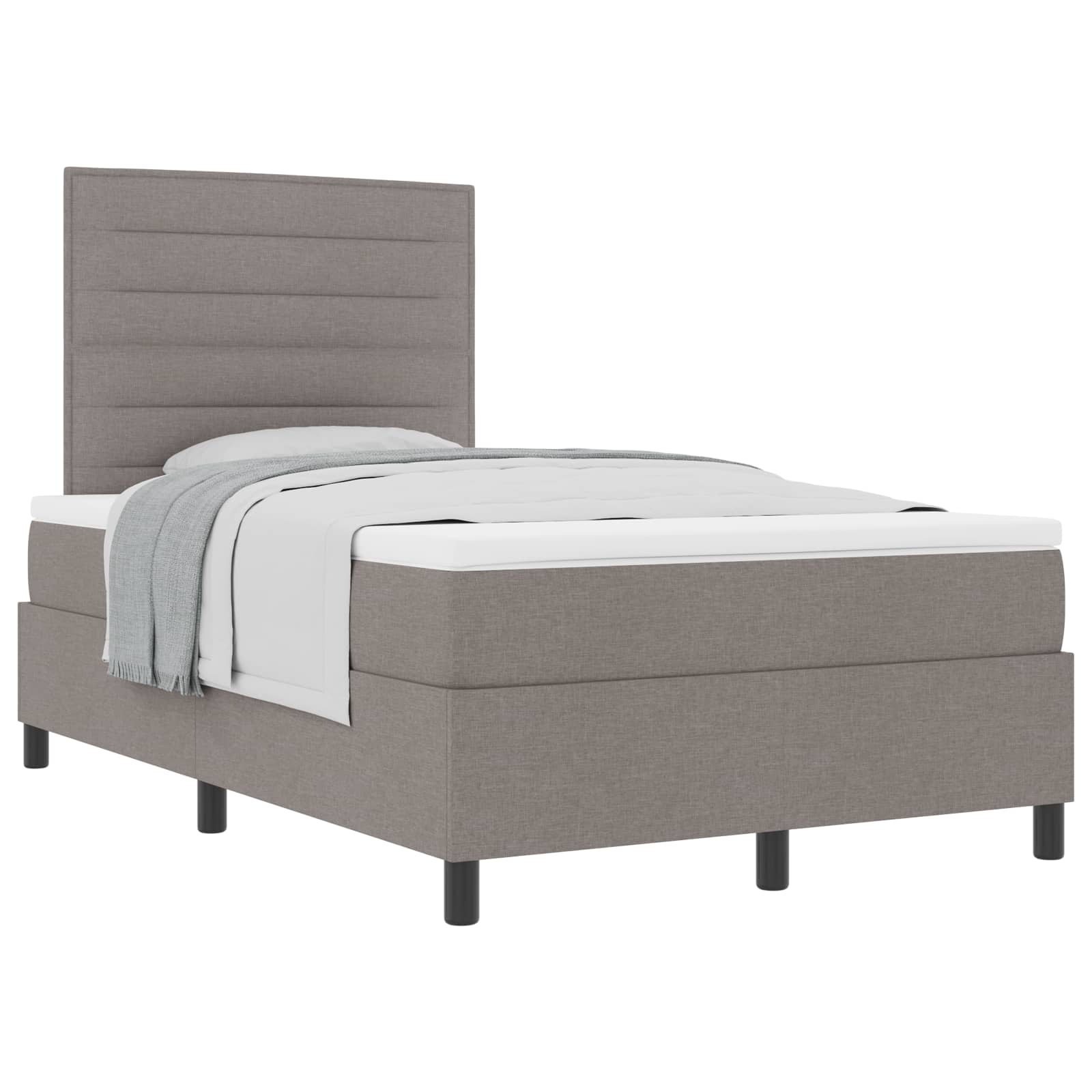 Boxspringbed met matras met hoofdeinde Taupe 120 x 190 cm Stof is nu te koop bij PeponiXL, paradijselijk wonen!