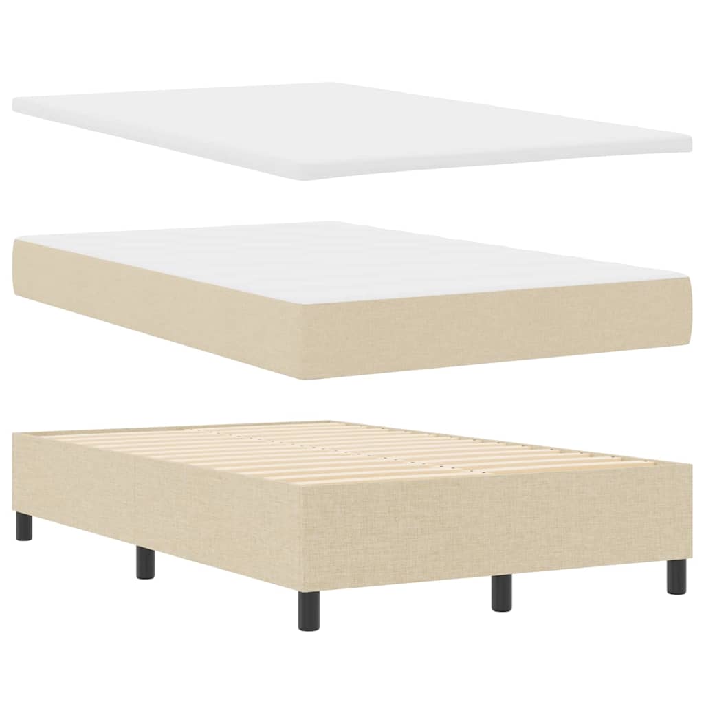 Boxspringbed met matras met hoofdeinde Crème 120 x 190 cm Stof is nu te koop bij PeponiXL, paradijselijk wonen!