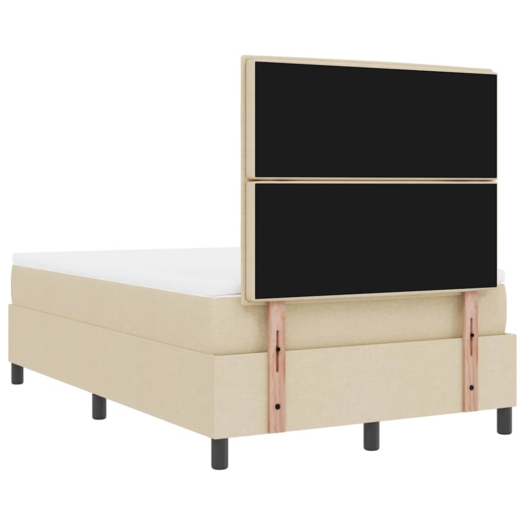Boxspringbed met matras met hoofdeinde Crème 120 x 190 cm Stof is nu te koop bij PeponiXL, paradijselijk wonen!