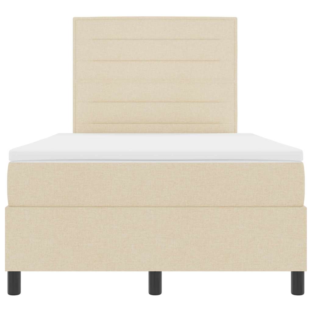 Boxspringbed met matras met hoofdeinde Crème 120 x 190 cm Stof is nu te koop bij PeponiXL, paradijselijk wonen!