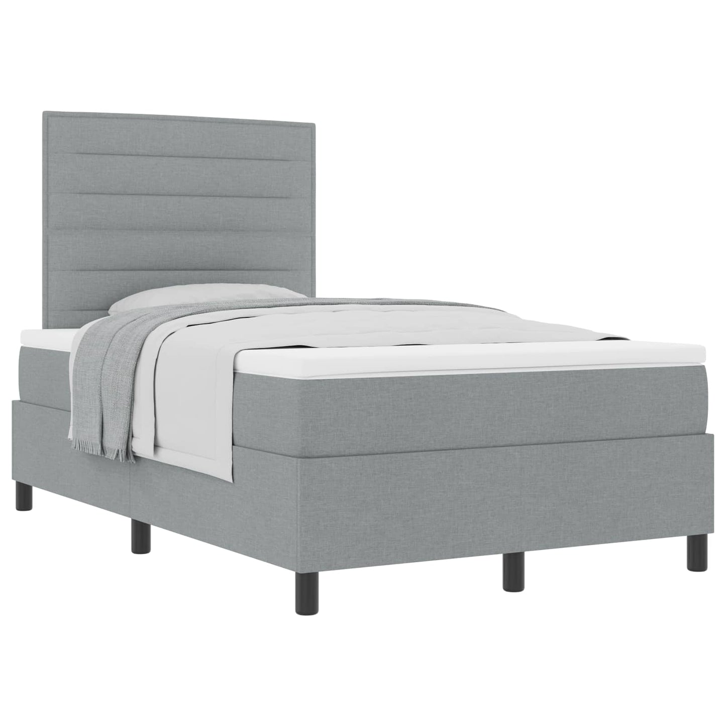 Boxspringbed met matras Lichtgrijs 120 x 200 cm Stof is nu te koop bij PeponiXL, paradijselijk wonen!