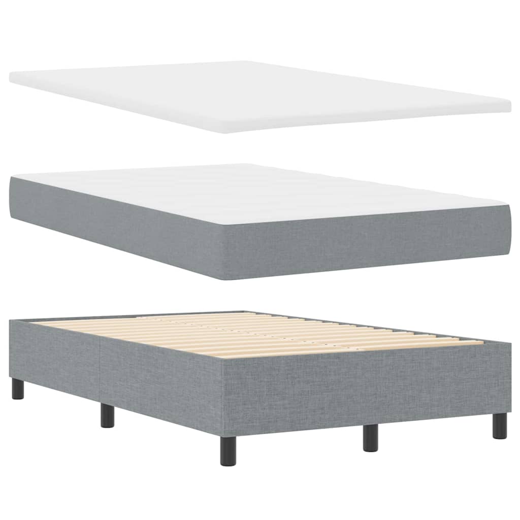 Boxspringbed met matras Lichtgrijs 120 x 200 cm Stof is nu te koop bij PeponiXL, paradijselijk wonen!