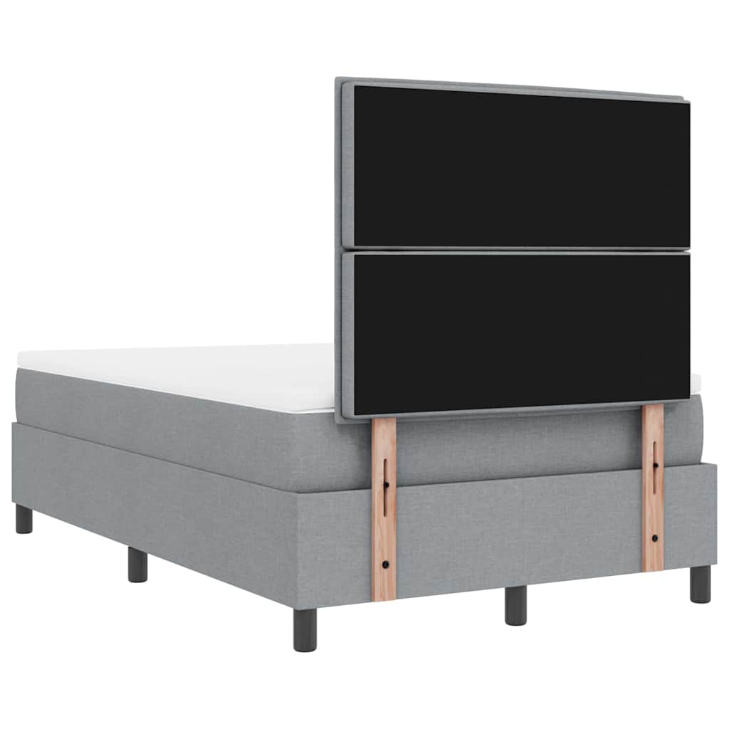 Boxspringbed met matras Lichtgrijs 120 x 200 cm Stof is nu te koop bij PeponiXL, paradijselijk wonen!
