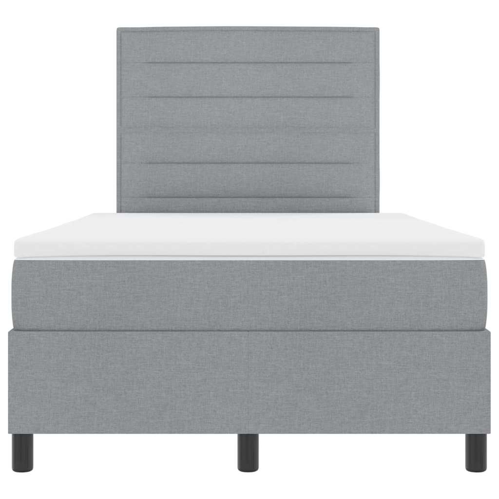 Boxspringbed met matras Lichtgrijs 120 x 200 cm Stof is nu te koop bij PeponiXL, paradijselijk wonen!