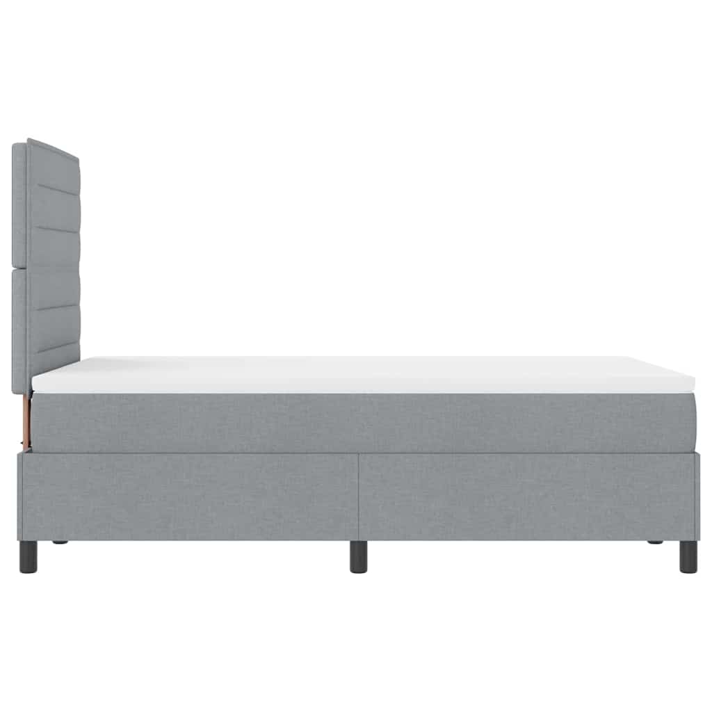 Boxspringbed met matras Lichtgrijs 120 x 200 cm Stof is nu te koop bij PeponiXL, paradijselijk wonen!