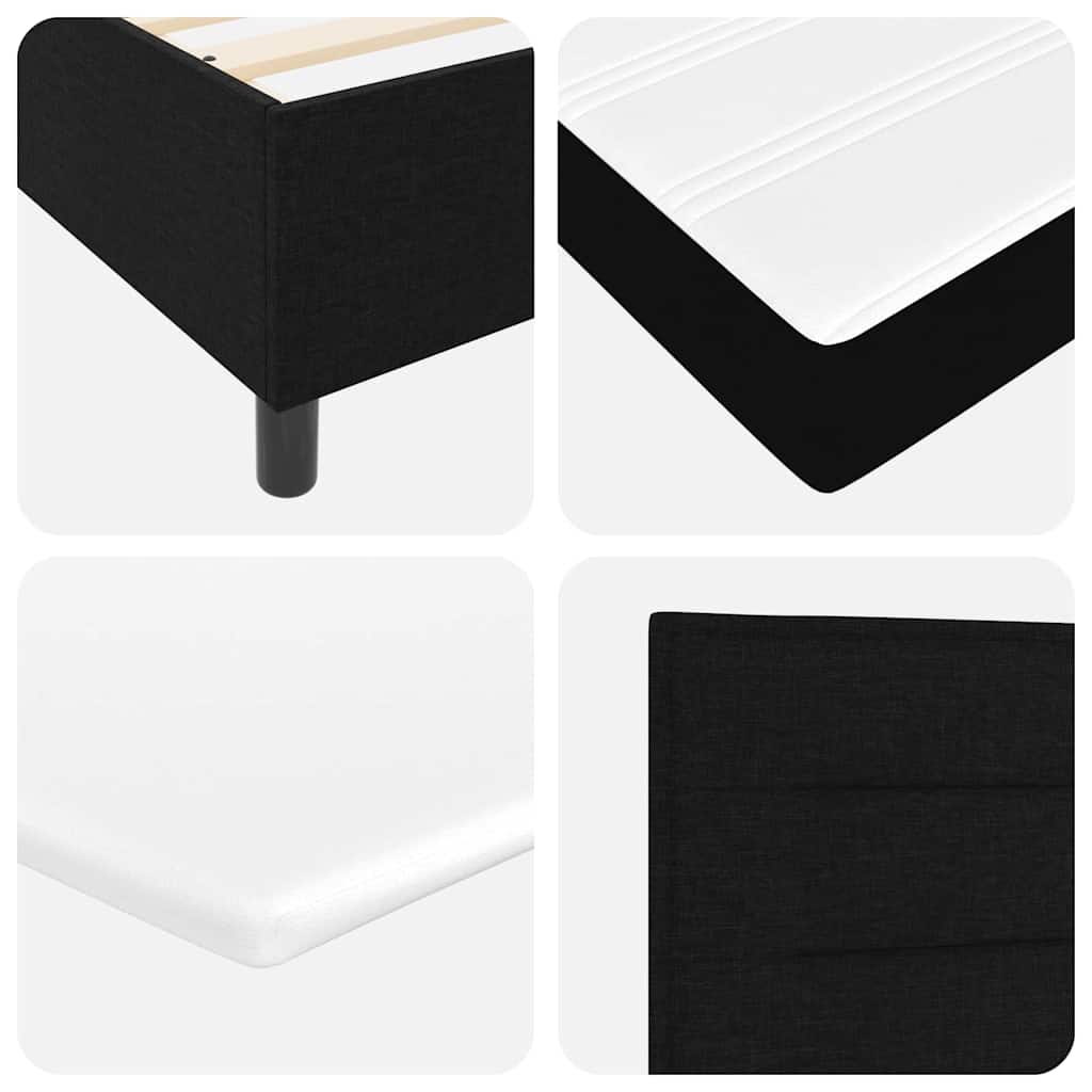 Boxspringbed met matras met hoofdeinde Zwart 120 x 200 cm Stof is nu te koop bij PeponiXL, paradijselijk wonen!