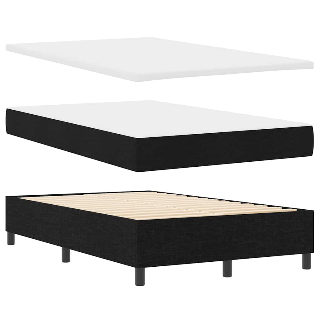 Boxspringbed met matras met hoofdeinde Zwart 120 x 200 cm Stof is nu te koop bij PeponiXL, paradijselijk wonen!